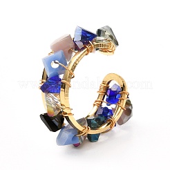 Anello polsino con perline di vetro per ragazze adolescenti&nbsp;RJEW-JR00398