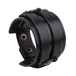 Kuhhaut Kabel breite Schnur Armbänder&nbsp;BJEW-P0001-11B