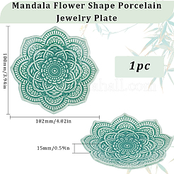 1 Stück Porzellan-Schmuckteller in Mandala-Blumenform&nbsp;DJEW-SC0001-08
