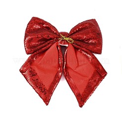 Décorations de noël à pendentif avec gros nœud papillon et paillettes en plastique&nbsp;AJEW-S088-04A