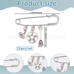 12 spilla pendente con ciondolo a forma di cappello da strega e scopa&nbsp;JEWB-FH00018