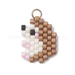2 Stück 2 Stile Perlen Apfel & Igel Charms&nbsp;PALLOY-MZ01094