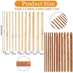 2 bolsa de agujas de tejer de bambú carbonizado de 2 colores&nbsp;TOOL-CL0001-09