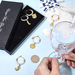 6 Stück Glas Weinglas-Anhänger&nbsp;AJEW-SC00074