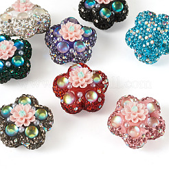 8 Stück 8 Farben Blumenform Polymer Clay Strassperlen&nbsp;CLAY-TA0002-02