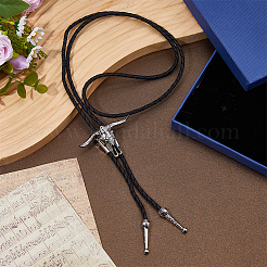 1 collane con testa di bovino in lega con cravatta bolo&nbsp;NJEW-MA0001-01