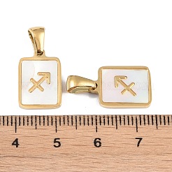 Costellazioni pendenti in conchiglia bianca naturale&nbsp;STAS-M338-01E-G