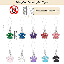 20 Stück 10 Stil 304 Edelstahl-Einfädler&nbsp;DIY-AB00048