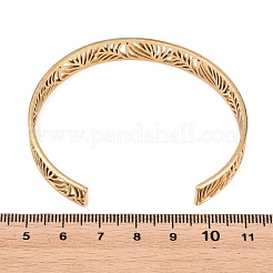 Brazaletes huecos de acero inoxidable 304 con puño abierto para mujer&nbsp;BJEW-F547-01G