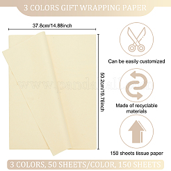 3 sachet de papier de soie rectangulaire de 3 couleurs&nbsp;DIY-OC0010-91