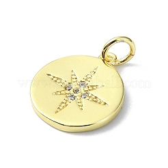 Pendentifs en laiton avec micro pavé de zircone cubique transparent&nbsp;KK-H475-52G-05