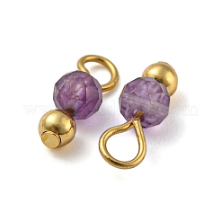 Natürlicher Amethyst mit facettierten runden Anhängern&nbsp;PALLOY-NH00004