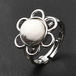 Anneaux ajustables en howlite naturelle&nbsp;RJEW-P043-01P-21
