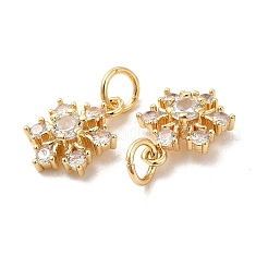 Porte micro ouvrent pendentifs zircone cubique en laiton de placage&nbsp;KK-E081-16G