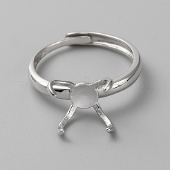 Verstellbare Komponenten für Fingerringe aus rhodiniertem Sterlingsilber&nbsp;STER-WH0008-28P