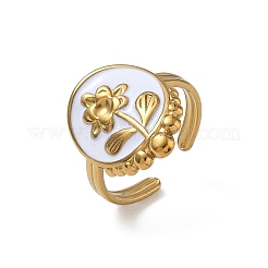 Anillos abiertos de puño esmaltados de acero inoxidable 304&nbsp;SA-CBA5A8D-03G