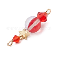 6 pz 6 colori vetro rotondo bicono e ciondolo a forma di stella in ottone con perline&nbsp;PALLOY-JF03458-01
