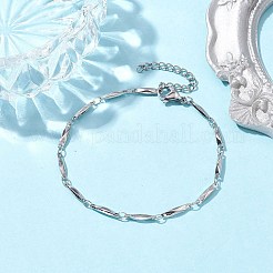 Bracciali a catena rettangolare in acciaio inossidabile 304 anti-ossidazione per donne e uomini&nbsp;BJEW-JB10272-01