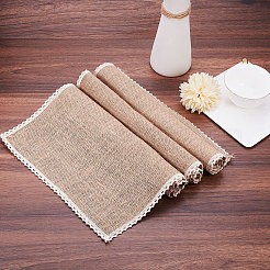 Geflochtene Jute und rutschfeste Spitze aus Spitze&nbsp;LS-AJEW-WH0066-01