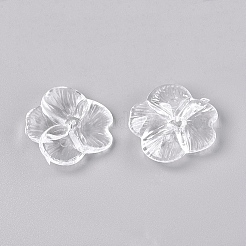 Perle acriliche trasparenti a 4 petalo&nbsp;X-TACR-R135-01