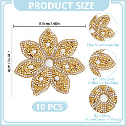 10 x Hotfix-Strass-Applikationen in Blumenform.&nbsp;AJEW-DR0001-87A