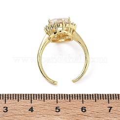 Offene Manschettenringe aus Messing mit Mikropavé und Zirkonia für Damen&nbsp;RJEW-L343-17G-07