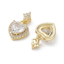 Breloques en laiton micro pavé de zircone cubique transparente pour la saint-valentin&nbsp;KK-A299-05G
