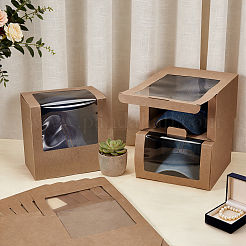 Boîtes d'emballage pour casquettes en papier avec fenêtre visible&nbsp;CON-WH0043-304B
