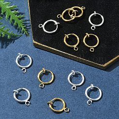 12 Stück 2 Farben Messing-Ohrclips&nbsp;KK-FS0001-48