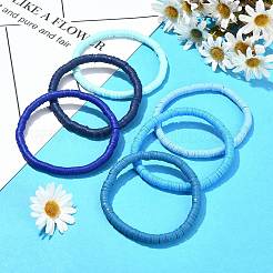 6 Stück 6 Farben handgefertigte Stretch-Armbänder aus Polymerton&nbsp;BJEW-SW00139