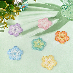 24 stücke 6 farben plum blossom tuch ornament zubehör&nbsp;DIY-MA0006-95
