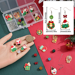 Weihnachtsmotiv DIY Harz & Polymer Clay Strass Ohrhänger Bausätze&nbsp;DIY-SC0027-67