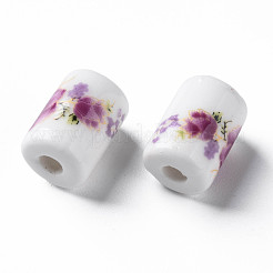 Porzellanperlen mit Blumenmuster&nbsp;PORC-T007-13