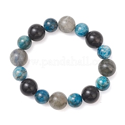 Pulseras elásticas redondas de apatita natural&nbsp;BJEW-TA00744