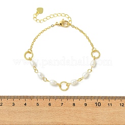 Gliederarmbänder aus natürlichen Süßwasser-Zuchtperlen&nbsp;BJEW-JB14043