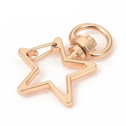 Fermoirs mousquetons pivotants en alliage de zinc en forme d'étoile&nbsp;IFIN-WH0053-02KCG
