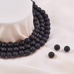 Natürlich gefärbte und erhitzte schwarze Achat-Edelsteinperlen&nbsp;G-NB0001-05