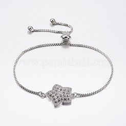 Bracciali in metallo con microbolle in zirconi cubici regolabili in ottone&nbsp;BJEW-F302-07