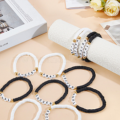 16 Stück 4 Stile Acryl- und handgefertigte Polymer-Ton-Perlenarmbänder&nbsp;BJEW-MA00002