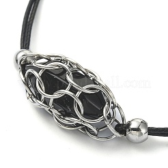 Braccialetti con maglie a proiettile con pietre preziose naturali miste&nbsp;BJEW-JB09903-02