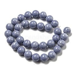 Hebras de cuentas de ágata de encaje azul sintético&nbsp;G-B071-F02-04