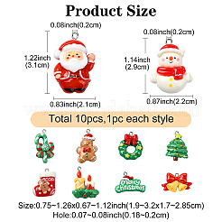 10pcs 10 styles de pendentifs en résine opaque&nbsp;CRES-YW0002-25