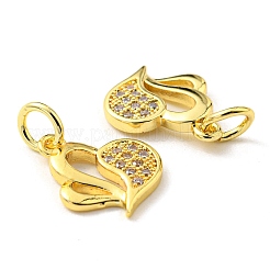 Estante de placas micro latón allanan charms de circonio cúbico&nbsp;KK-D036-11G