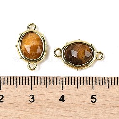 Natürliche facettierte ovale Verbindungsanhänger aus Tigerauge&nbsp;G-I382-04G-04