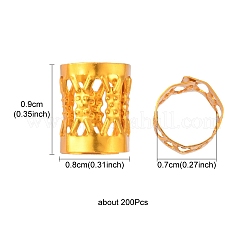 200 Stück Aluminium-Dreadlocks-Perlen-Haardekoration&nbsp;ALUM-YW0001-03