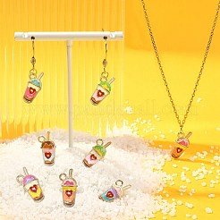 60pcs 6 pendentifs en alliage de couleurs&nbsp;ENAM-CJ0003-14