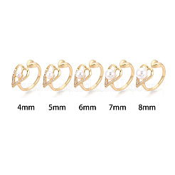 Herz Messing Micro Pave klare Zirkonia Manschettenringe Einstellung&nbsp;KK-T079-53G