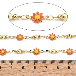 Catene a maglie di fiori in ottone&nbsp;KK-D368-04G-B
