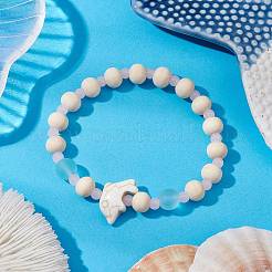 Bracciali elastici in turchese sintetico&nbsp;BJEW-JB11128-03