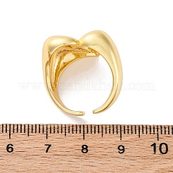 Mikropavé-Manschettenringe aus klarem Zirkonia aus Messing für Damen&nbsp;RJEW-U043-07G